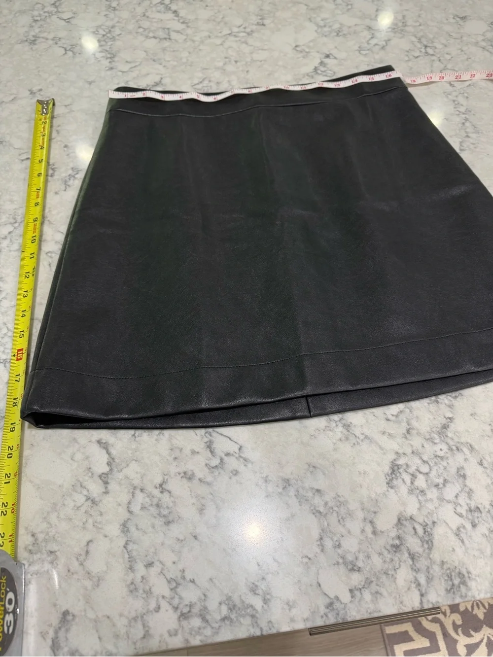 J Crew Black Faux Leather Skirt Size 12 NWT